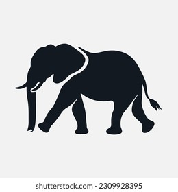 Silueta vectorial elefante, de estilo plano. elefante aislado en vector.