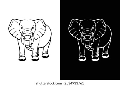 Elephant vector silhouette icons icon set on white background.