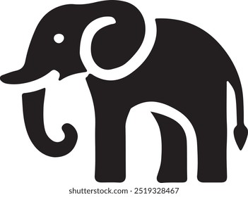 Elephant Vector Silhouette , Elephant Illustration , Elephant Art Drawing Hand Drawn Line Art