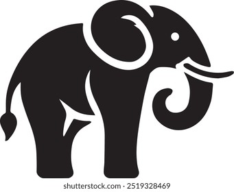Elephant Vector Silhouette , Elephant Illustration , Elephant Art Drawing Hand Drawn Line Art