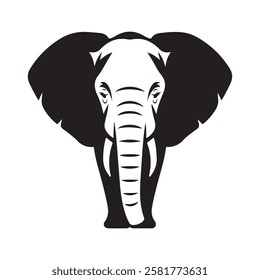 Elephant vector silhouette illustration isolated on white background.