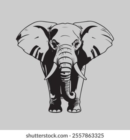 Elephant vector style with white background Single