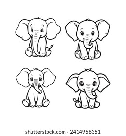 elephant vector template icoon ilustration 