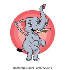 elephant vector two legs standing lifting trunk