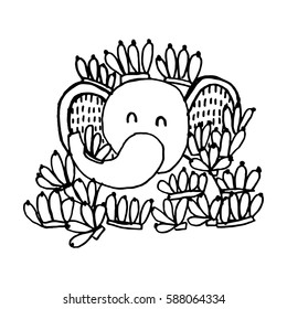 Elephant Vector, Zen tangle stylized cartoon, Hand drawn sketch for adult coloring page, T-shirt emblem, logo or tattoo with doodle.