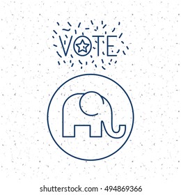 Elephant of vote inside circle concept