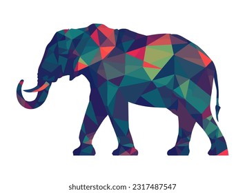 Icono de fondo abstracto para caminar con elefante aislado