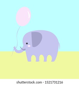 Elephant walking, illustration, vector on white background.