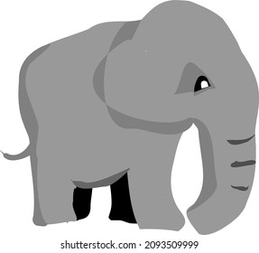 Elephant Walking Isolated Animal Vector