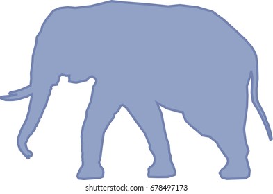 Elephant walking silhouette decorative