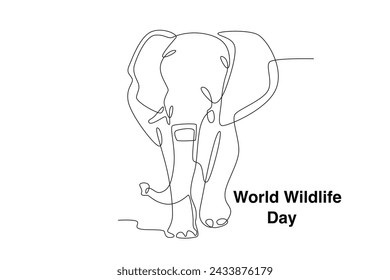 An elephant is walking. World wildlife day