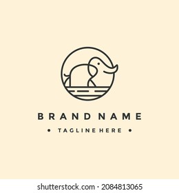 icono del logotipo de elefante de agua
