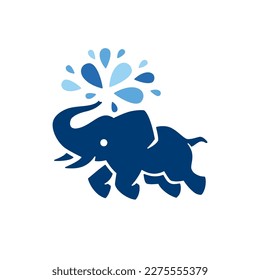 elephant water songkran festival logo vector illustration