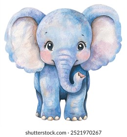 Elefante aquarela clipart isolado fundo branco