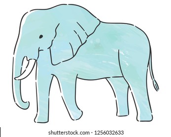 elephant with watercolor texture