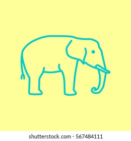Elephant Web line icon.