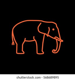 Elephant Web line icon.