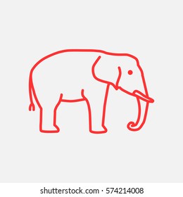 Elephant Web line icon.