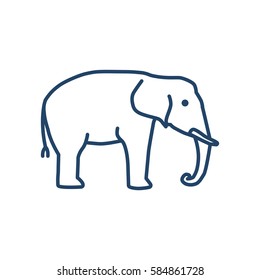 Elephant Web line icon.