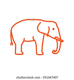 Elephant Web line icon.