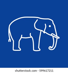 Elephant Web line icon.