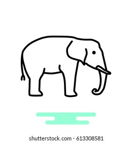 Elephant Web line icon.