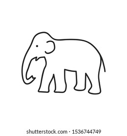 Elephant Web line icon for web and mobile, modern minimalistic flat design. Vector black icon isolated on white background.