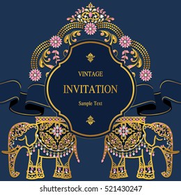 Elephant wedding card.