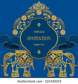 Elephant wedding card.