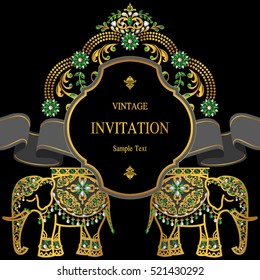 Elephant wedding card.