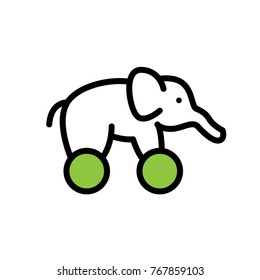 elephant wheel vector icon