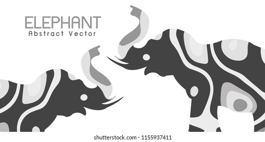 elephant White style  Abstract illustration vector 