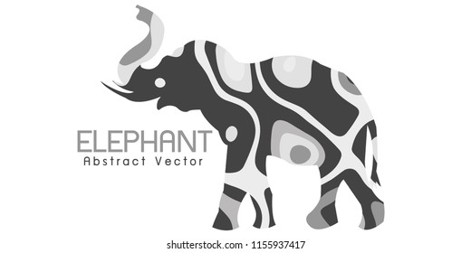 elephant White style  Abstract illustration vector 