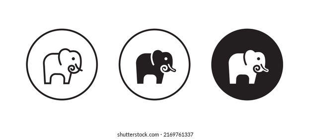 elephant wild animal icon vector, sign, symbol, logo, illustration, editable stroke, flat design style isolated on white linear
