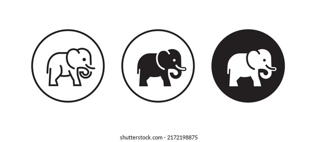 elephant wild animal icon vector, sign, symbol, logo, illustration, editable stroke, flat design style isolated on white linear