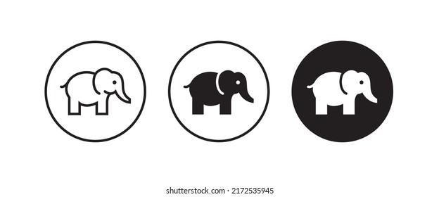 elephant wild animal icon vector, sign, symbol, logo, illustration, editable stroke, flat design style isolated on white linear