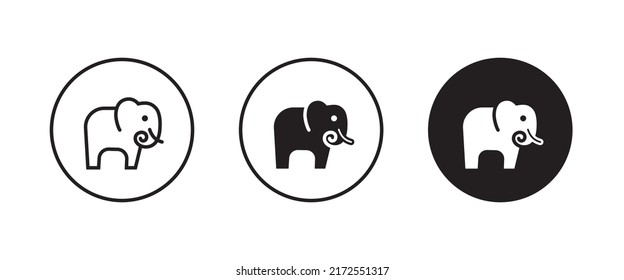 elephant wild animal icon vector, sign, symbol, logo, illustration, editable stroke, flat design style isolated on white linear