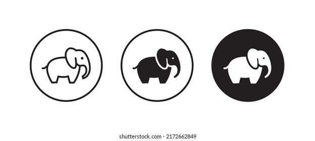 elephant wild animal icon vector, sign, symbol, logo, illustration, editable stroke, flat design style isolated on white linear