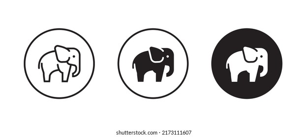 elephant wild animal icon vector, sign, symbol, logo, illustration, editable stroke, flat design style isolated on white linear