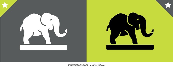 elephant wild animal icon vector, sign, symbol, logo, editable stroke, flat design style isolated on transparent background. elephant silhouette side view use for web and app.