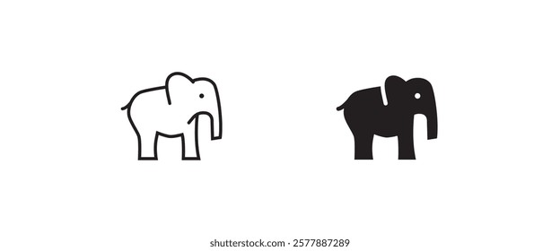 elephant wild animal icon vector, sign, symbol, logo, illustration, editable stroke, flat design style isolated on white linear