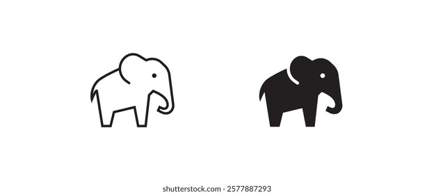 elephant wild animal icon vector, sign, symbol, logo, illustration, editable stroke, flat design style isolated on white linear