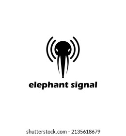 elephant wireless signal logo vector icon app