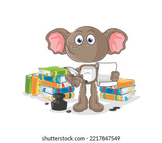 the elephant writer vector. cartoon character