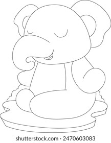 Elephant Yoga Fitness Meditation Animal Vector Graphic Art Illustration