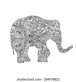 Elephant  zentangle