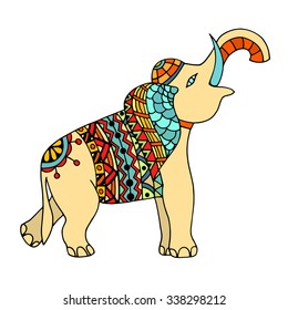 Elephant zentangle stylized vector, illustration, freehand pencil, doodle