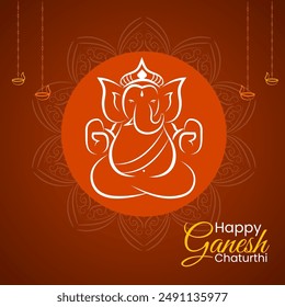 The elephant-headed Hindu god known for removing obstacles and symbolizing new beginnings Seated in a lotus position which signifies meditation Ganesha wears a white crown and has a long tail