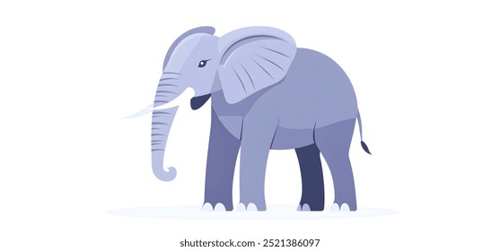 Elefante,ilustração vetorial plana minimalista,plano de fundo,animal da vida selvagem