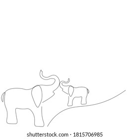 Elephants animal african background, vector illustration